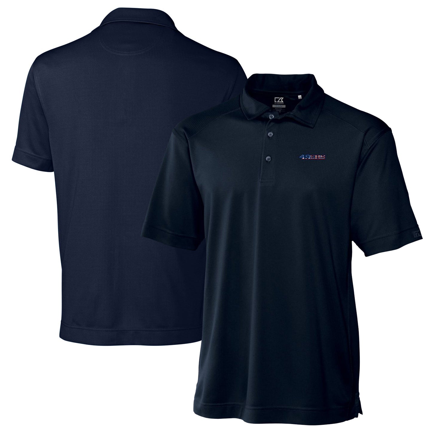 Men's Cutter & Buck Navy San Francisco 49ers Big & Tall DryTec Genre Textured Solid Polo