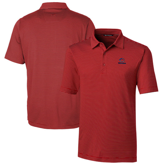 Men's Cutter & Buck Cardinal Chicago Bears Big & Tall Forge Pencil Stripe Stretch Polo