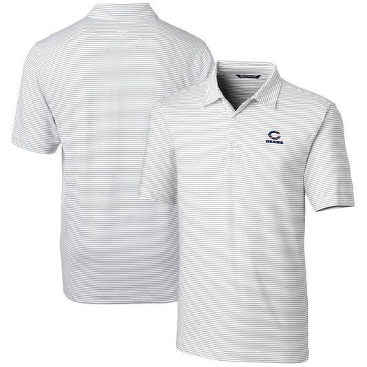 Men's Cutter & Buck White Chicago Bears Big & Tall Forge Pencil Stripe Stretch Polo