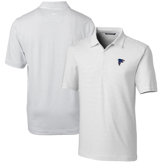 Men's Cutter & Buck White Atlanta Falcons Big & Tall Forge Pencil Stripe Stretch Polo