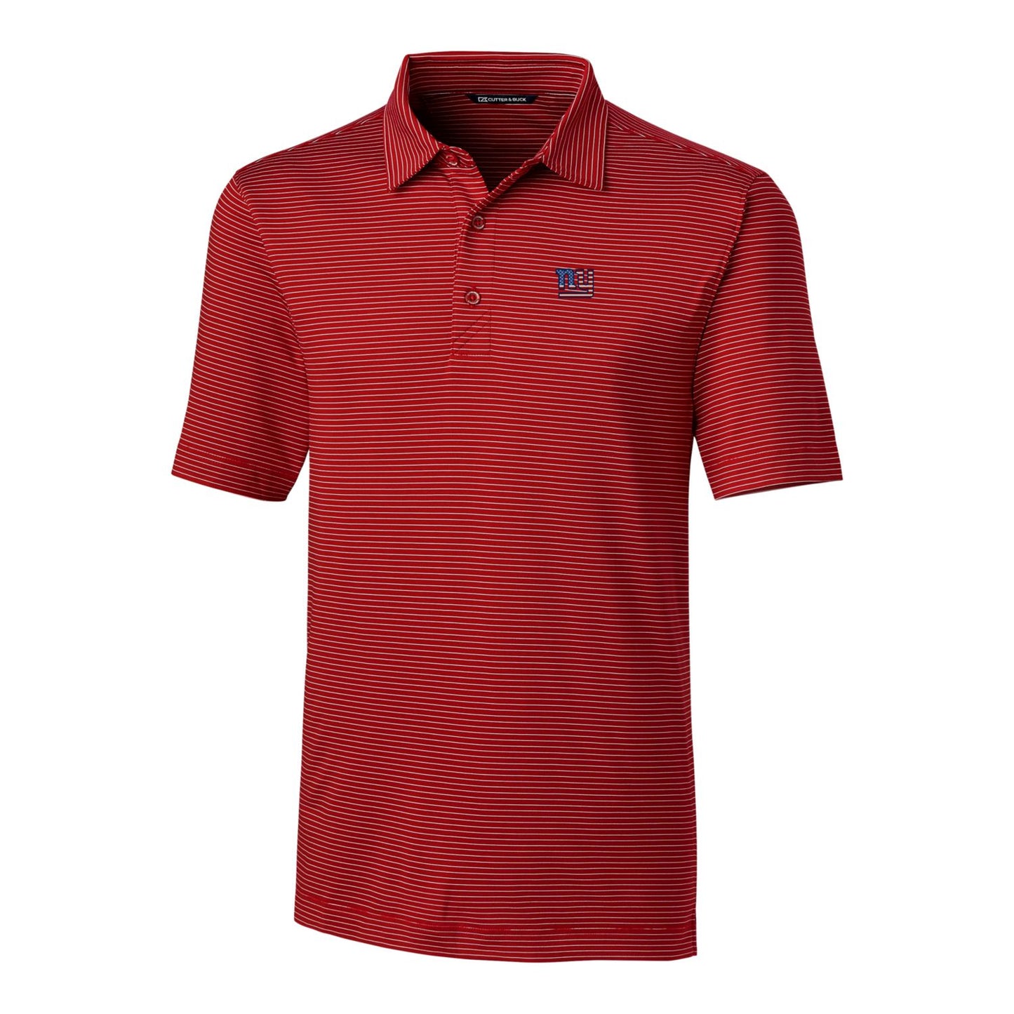 Men's Cutter & Buck Red New York Giants Americana Big & Tall Forge Pencil Stripe Stretch Polo