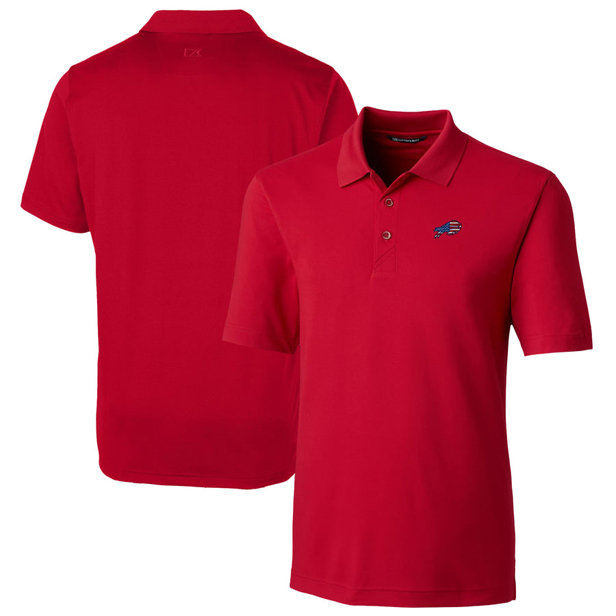 Men's Cutter & Buck Red Buffalo Bills Big & Tall Team Forge Stretch Polo