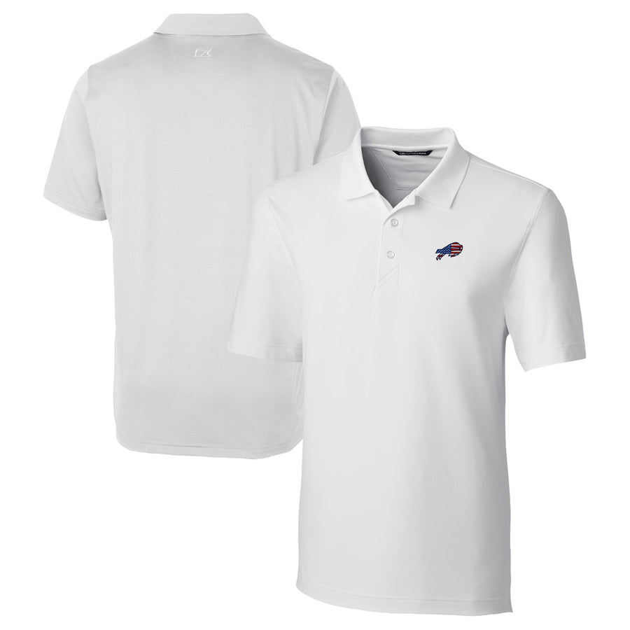Men's Cutter & Buck White Buffalo Bills Big & Tall Team Forge Stretch Polo