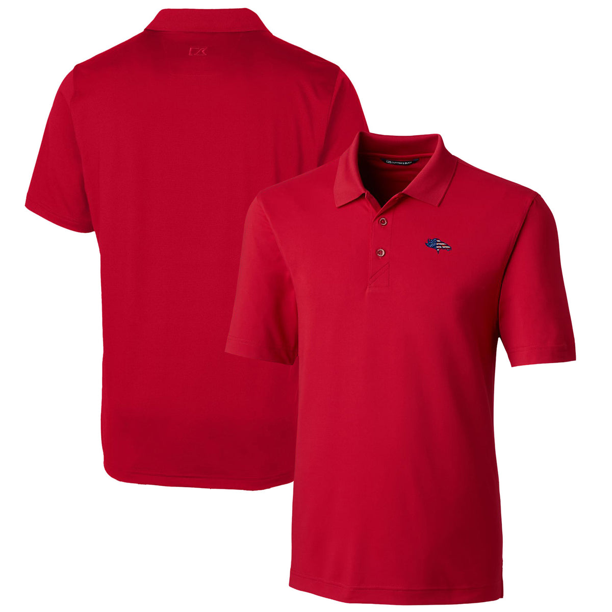 Men's Cutter & Buck Cardinal Denver Broncos Big & Tall Forge Stretch Polo
