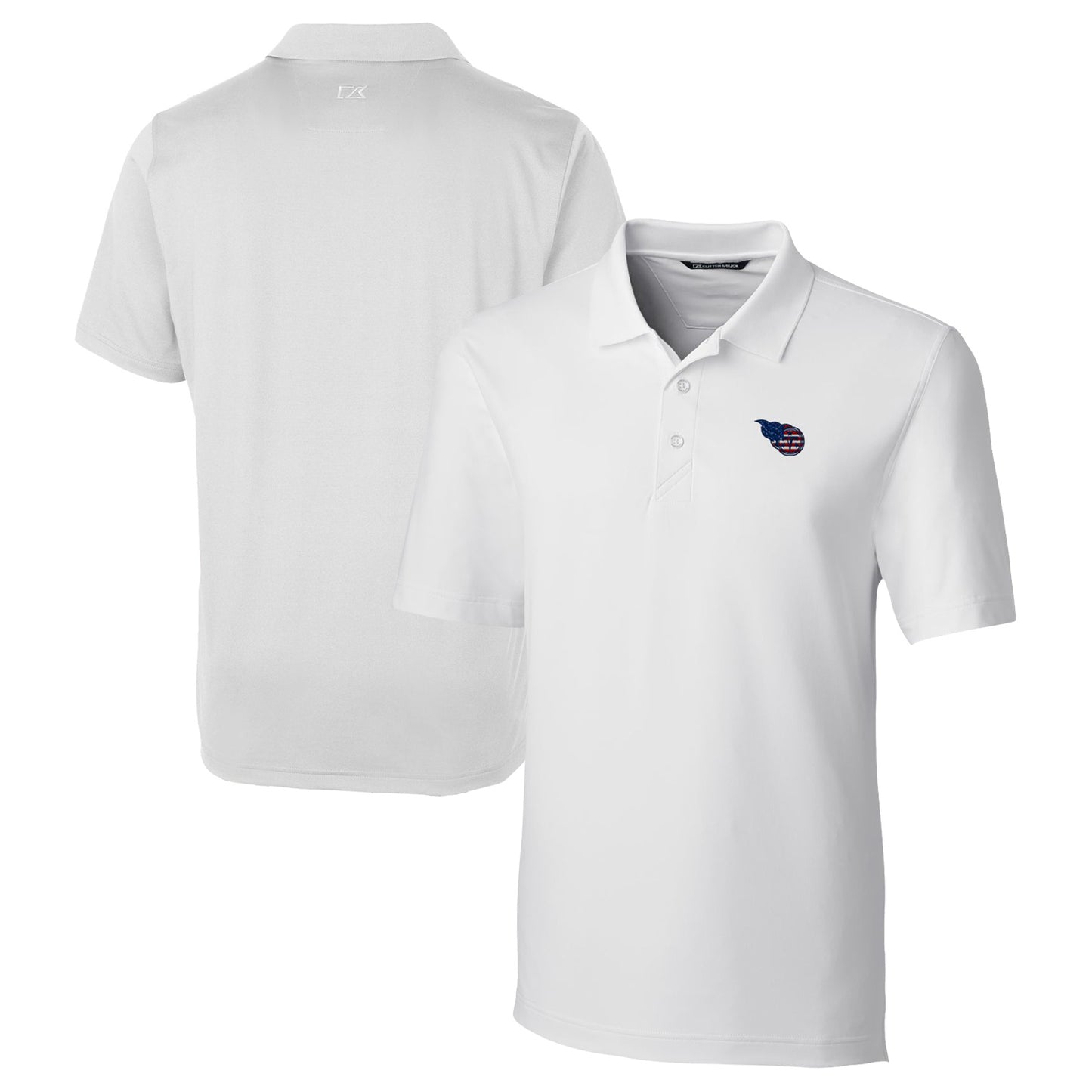 Men's Cutter & Buck White Tennessee Titans Big & Tall Team Forge Stretch Polo