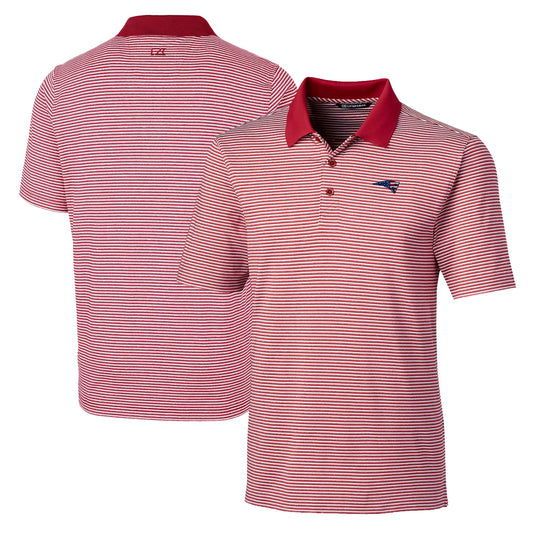 Men's Cutter & Buck Red New England Patriots Big & Tall Forge Tonal Stripe Stretch Polo