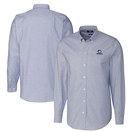 Men's Cutter & Buck Light Blue Chicago Bears Big & Tall Stretch Oxford Long Sleeve Button-Down Shirt
