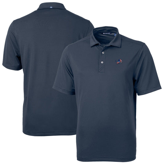 Men's Cutter & Buck Navy Detroit Lions Big & Tall Virtue Eco Pique Recycled Polo