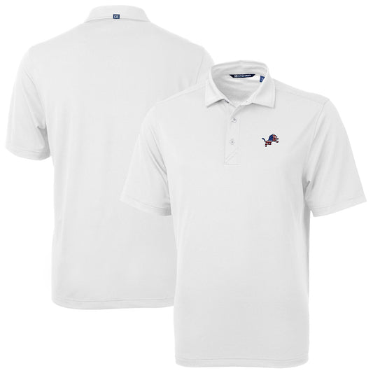 Men's Cutter & Buck White Detroit Lions Big & Tall Team Virtue Eco Pique Recycled Polo
