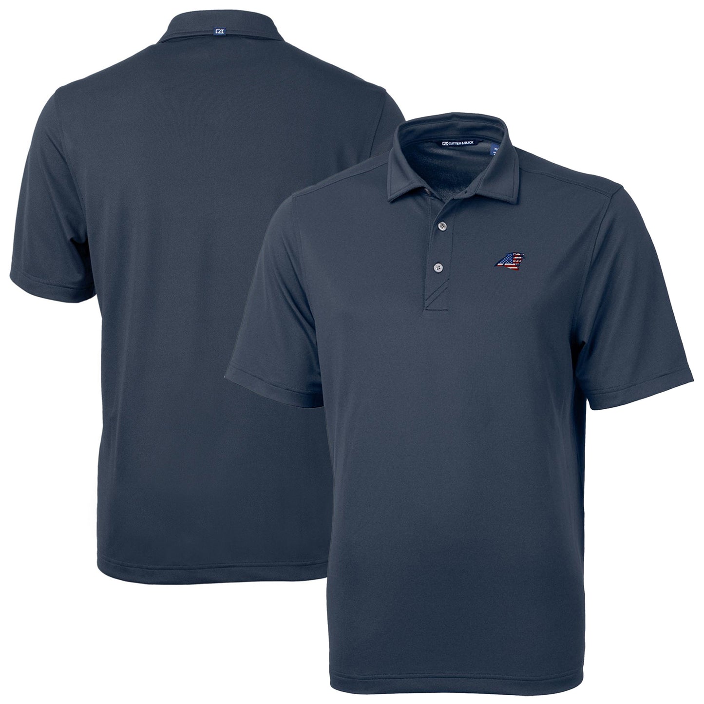 Men's Cutter & Buck Navy Carolina Panthers Big & Tall Virtue Eco Pique Recycled Polo
