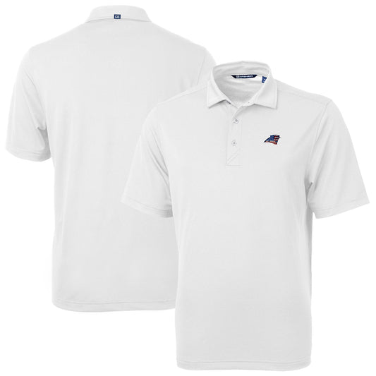 Men's Cutter & Buck White Carolina Panthers Big & Tall Team Virtue Eco Pique Recycled Polo