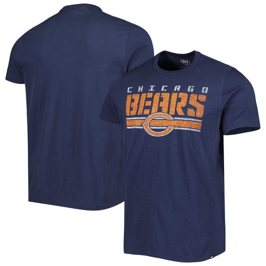 Men's '47 Navy Chicago Bears Logo Team Stripe T-Shirt