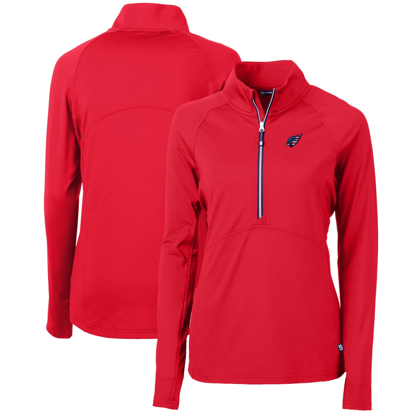 Women's Cutter & Buck Red Arizona Cardinals Adapt Eco Knit Stretch Recycled Half-Zip Pullover Top