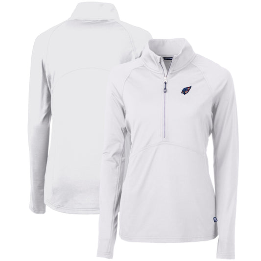 Women's Cutter & Buck White Arizona Cardinals Adapt Eco Knit Stretch Recycled Half-Zip Pullover Top