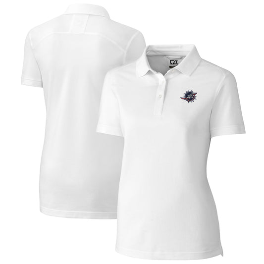 Women's Cutter & Buck White Miami Dolphins Advantage DryTec Tri-Blend Pique Polo