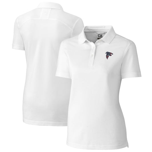 Women's Cutter & Buck White Atlanta Falcons Advantage DryTec Tri-Blend Pique Polo