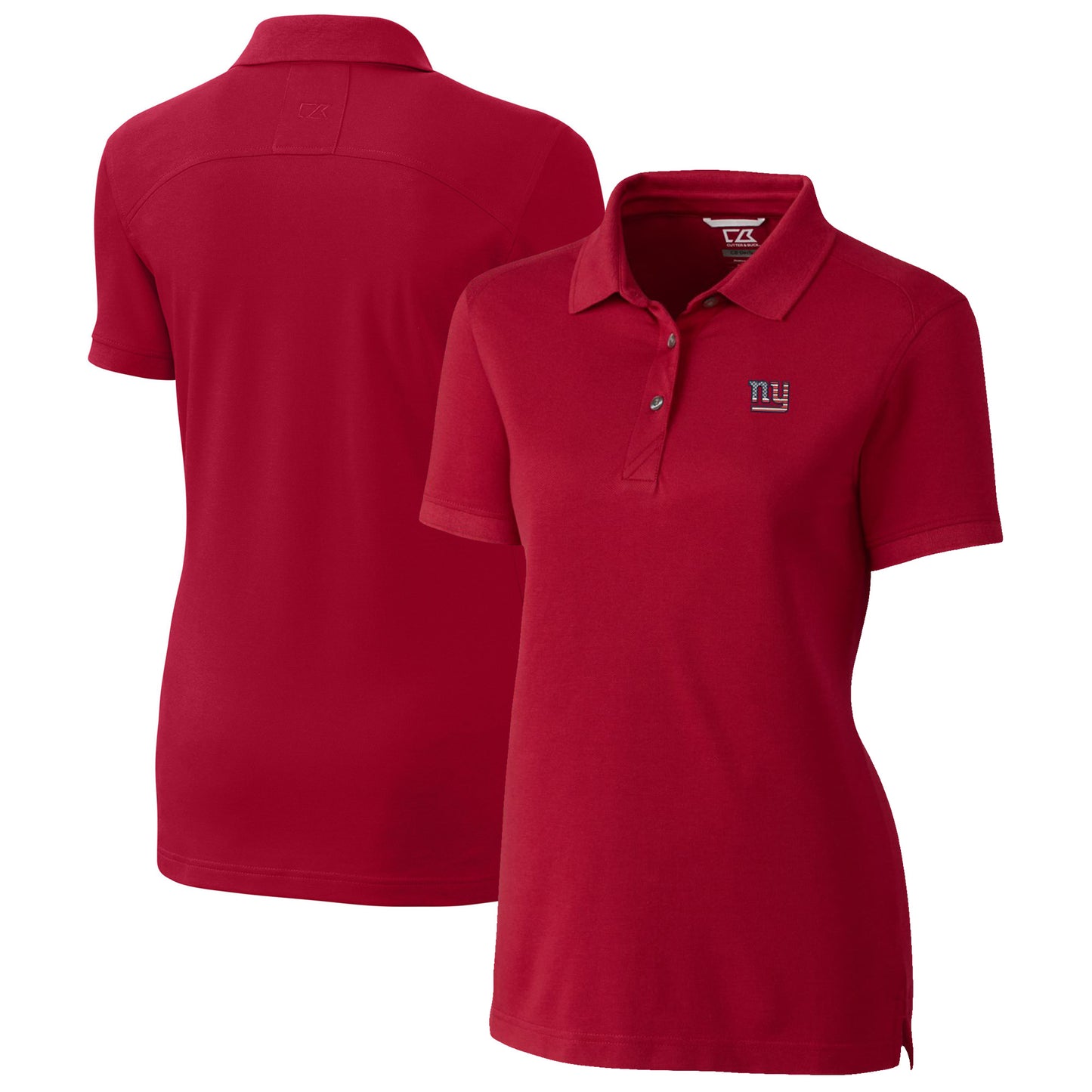 Women's Cutter & Buck Cardinal New York Giants Advantage DryTec Tri-Blend Pique Polo