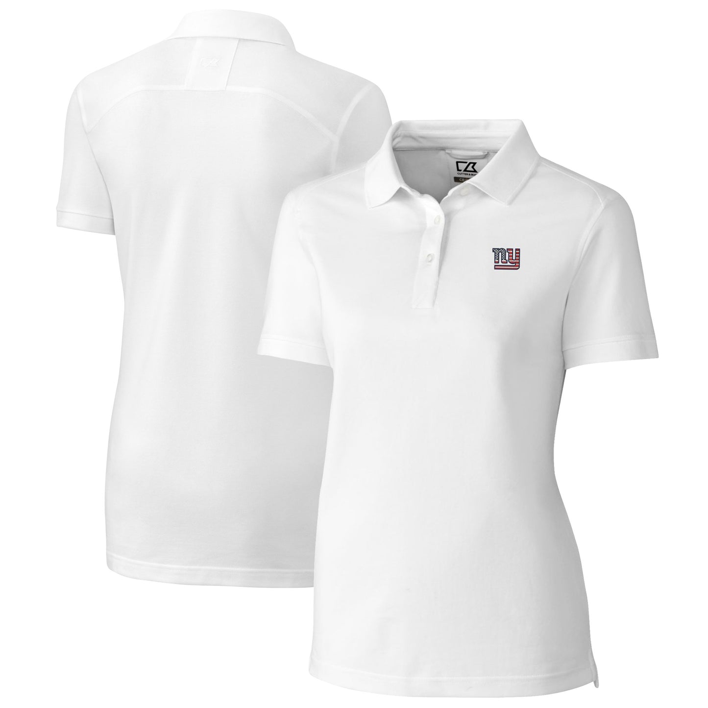 Women's Cutter & Buck White New York Giants Advantage DryTec Tri-Blend Pique Polo