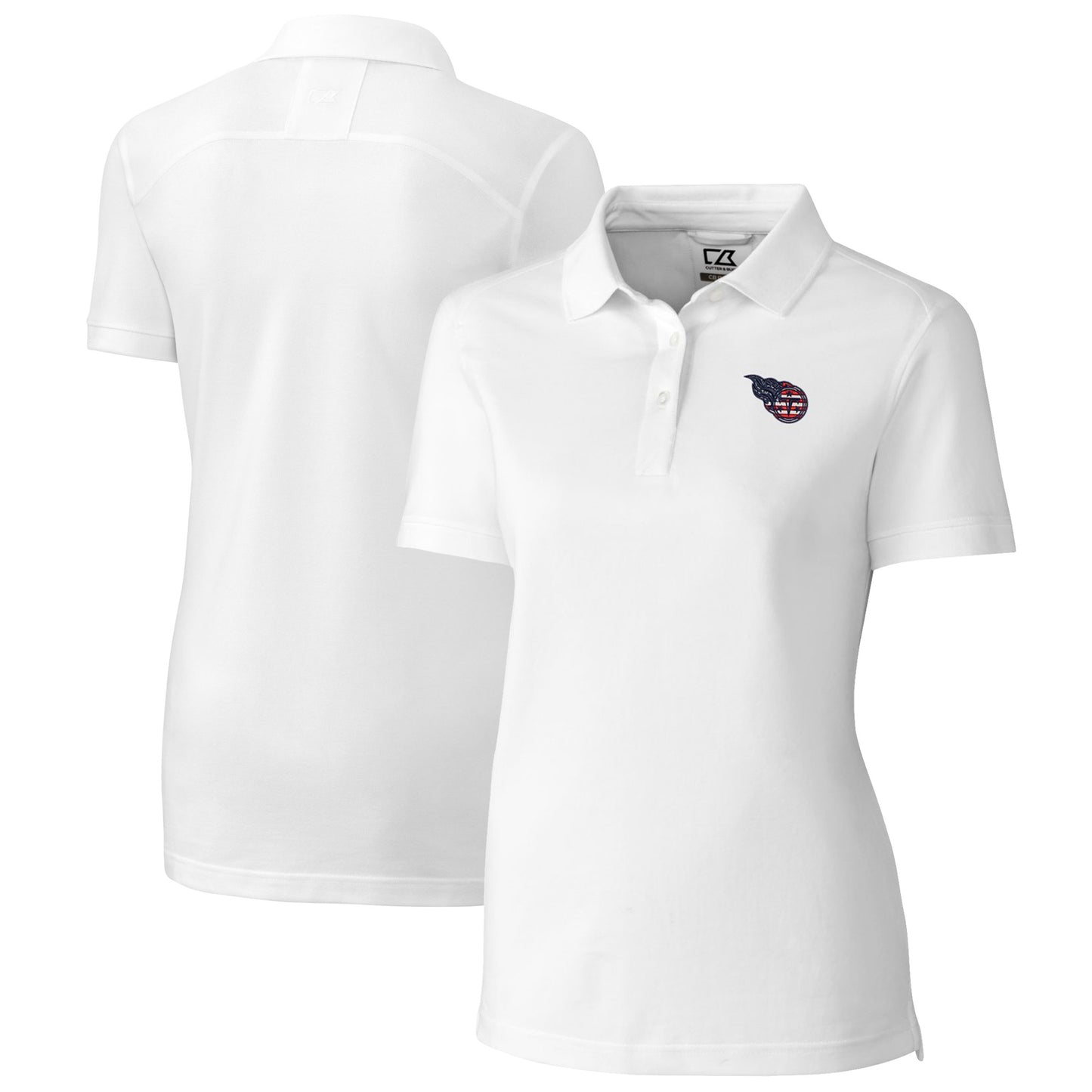 Women's Cutter & Buck White Tennessee Titans Advantage DryTec Tri-Blend Pique Polo