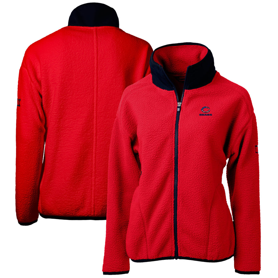 Women's Cutter & Buck Red Chicago Bears Cascade Eco Sherpa Fleece Full-Zip Jacket