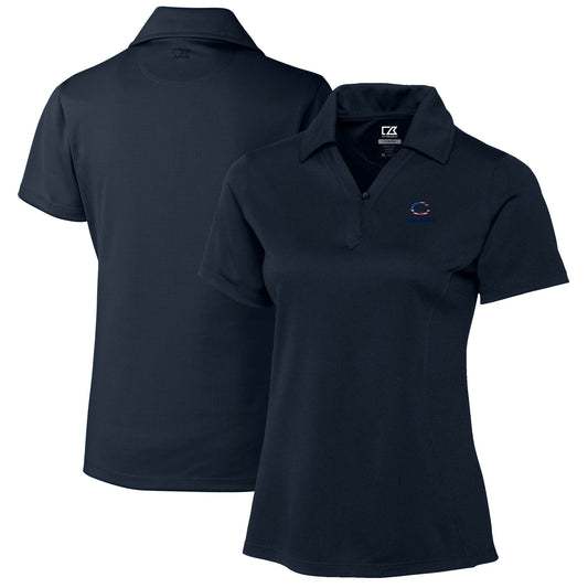 Women's Cutter & Buck Navy Chicago Bears Genre DryTec Textured Polo