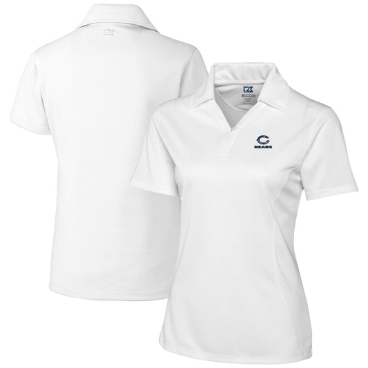 Women's Cutter & Buck White Chicago Bears Genre DryTec Textured Polo