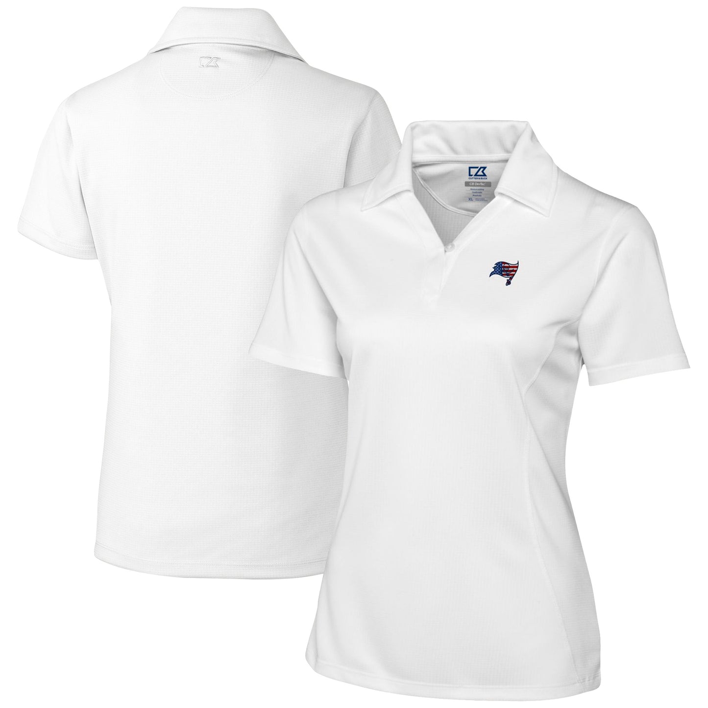 Women's Cutter & Buck White Tampa Bay Buccaneers Genre DryTec Textured Polo