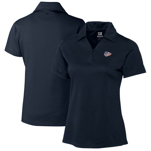 Women's Cutter & Buck Navy Kansas City Chiefs Genre DryTec Textured Polo