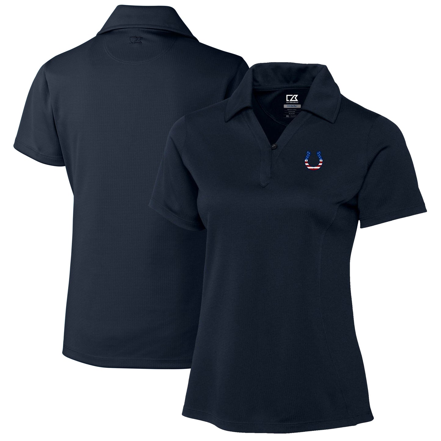 Women's Cutter & Buck Navy Indianapolis Colts Genre DryTec Textured Polo