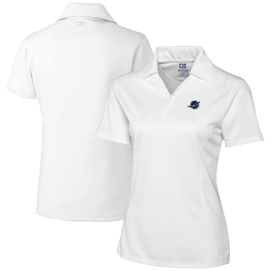 Women's Cutter & Buck White Miami Dolphins Genre DryTec Textured Polo