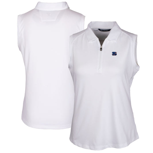 Women's Cutter & Buck White Cincinnati Bengals Forge DryTec Stretch Sleeveless Polo