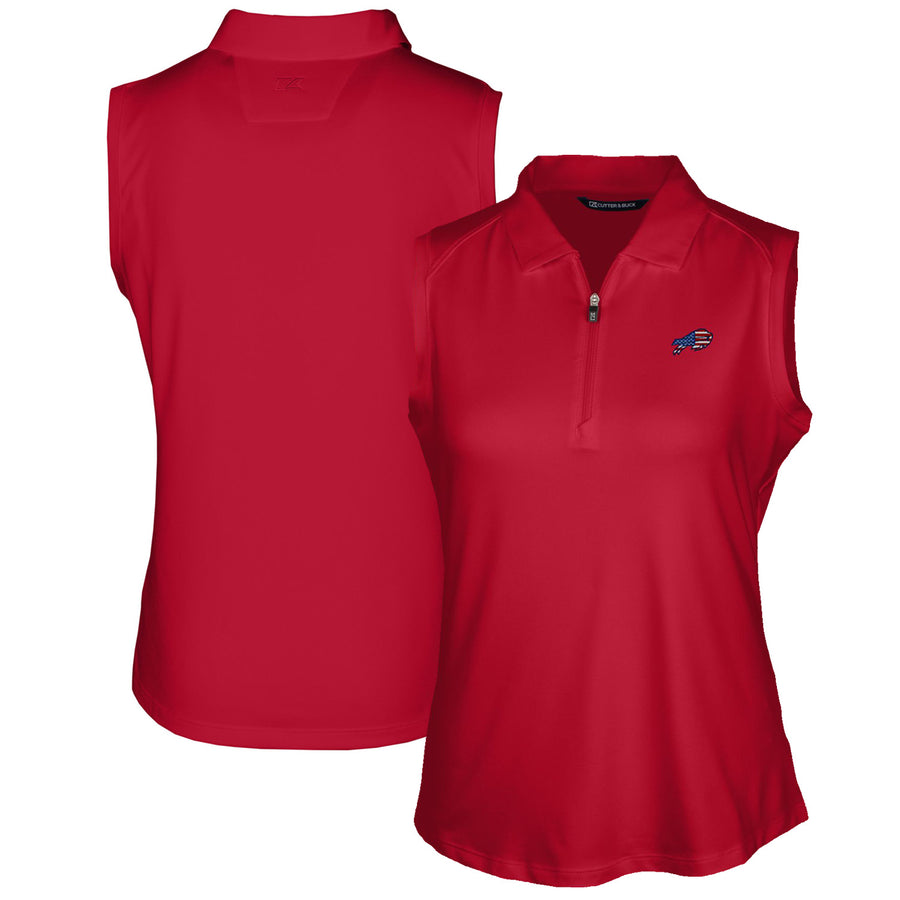Women's Cutter & Buck Cardinal Buffalo Bills Forge DryTec Stretch Sleeveless Polo