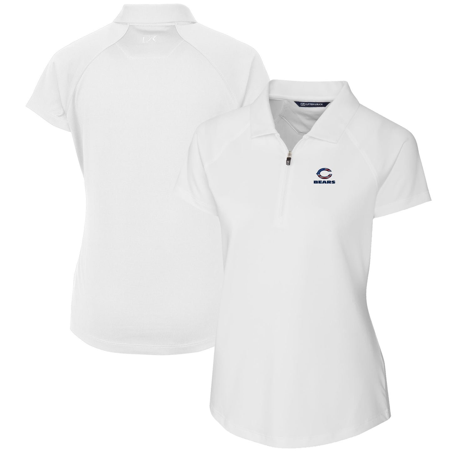 Women's Cutter & Buck White Chicago Bears Forge Stretch Polo