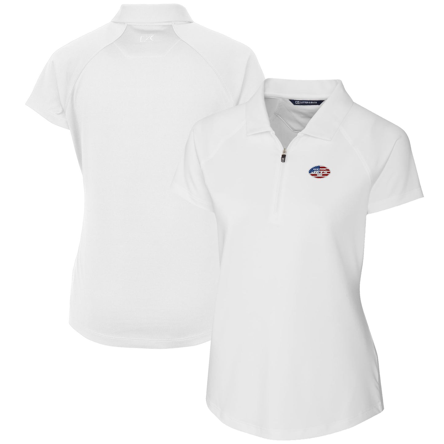 Women's Cutter & Buck White New York Jets Forge Stretch Polo