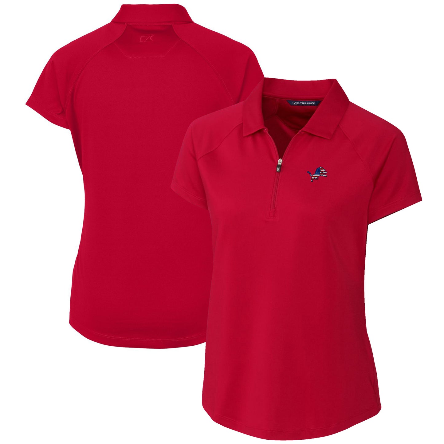 Women's Cutter & Buck Cardinal Detroit Lions Forge Stretch Polo