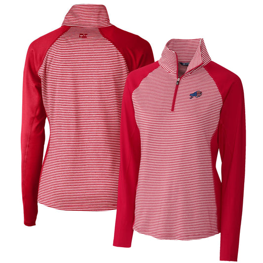 Women's Cutter & Buck Cardinal Buffalo Bills Forge Tonal Half-Zip Top