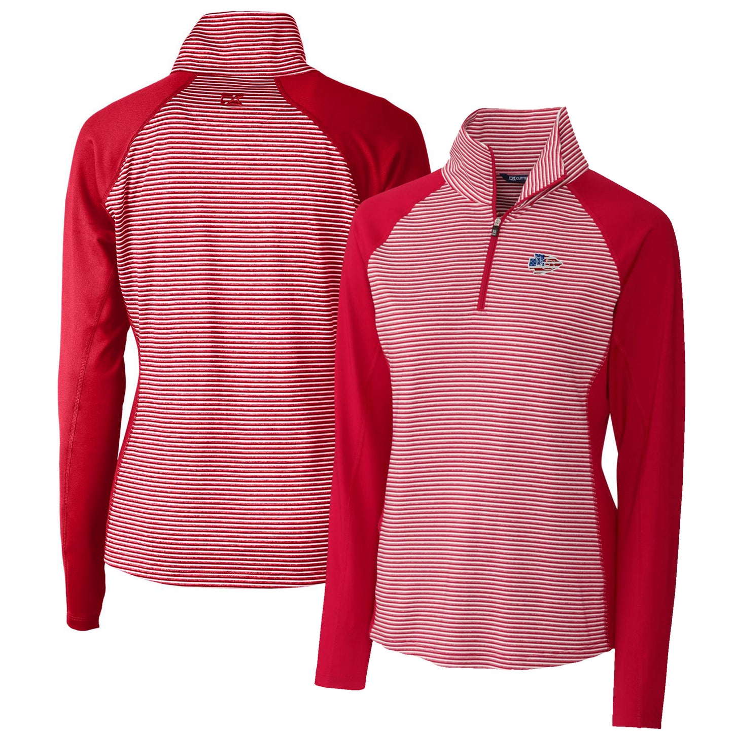 Women's Cutter & Buck Cardinal Kansas City Chiefs Forge Tonal Half-Zip Top