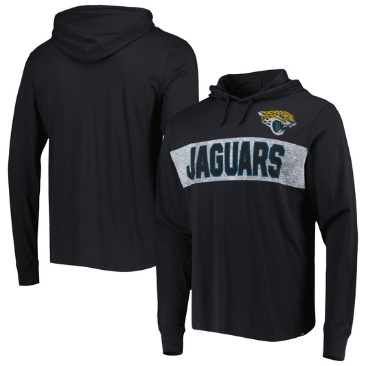 Men's '47 Black Jacksonville Jaguars Field Franklin Hooded Long Sleeve T-Shirt