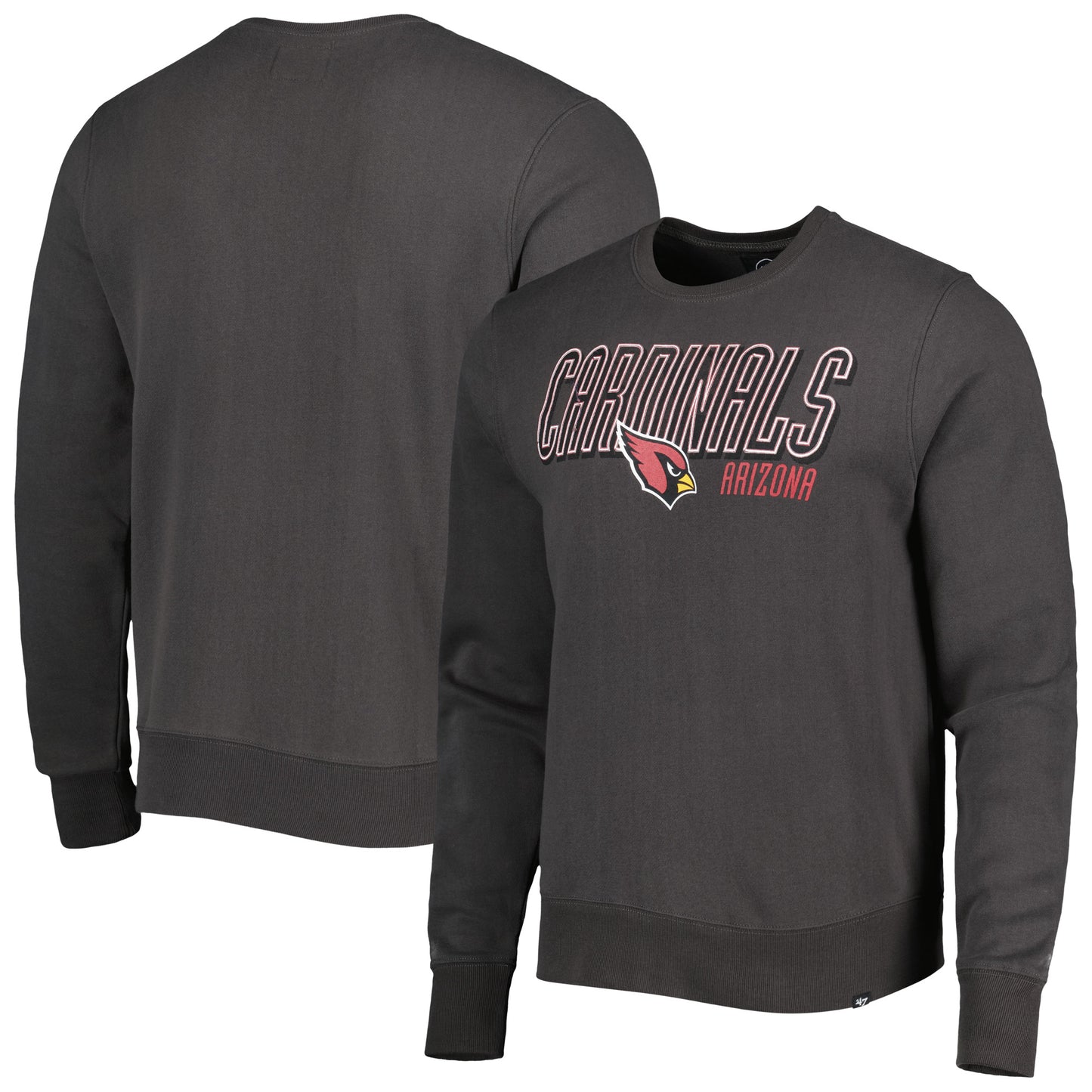 Men's '47 Charcoal Arizona Cardinals Locked In Headline Pullover Sweatshirt