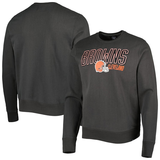 Men's '47 Charcoal Cleveland Browns Locked In Headline Pullover Sweatshirt