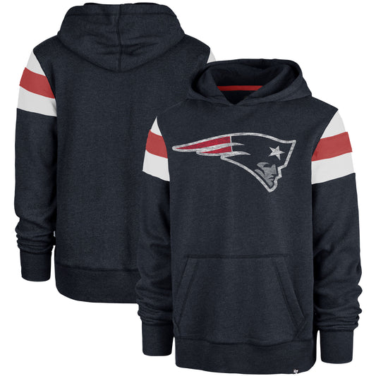 Men's '47 Heathered Navy New England Patriots Premier Nico Pullover Hoodie