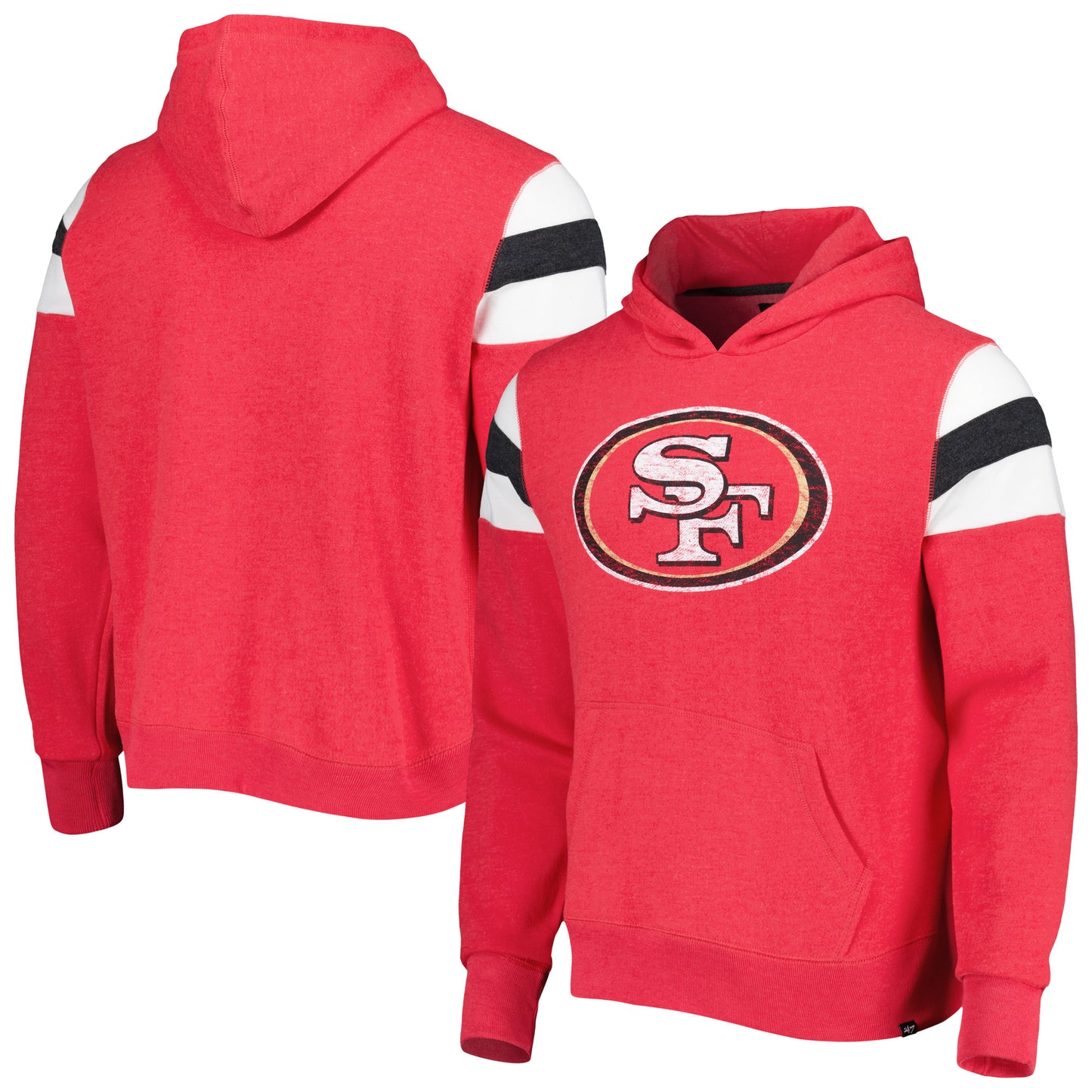 Men's '47 Heathered Scarlet San Francisco 49ers Premier Nico Pullover Hoodie
