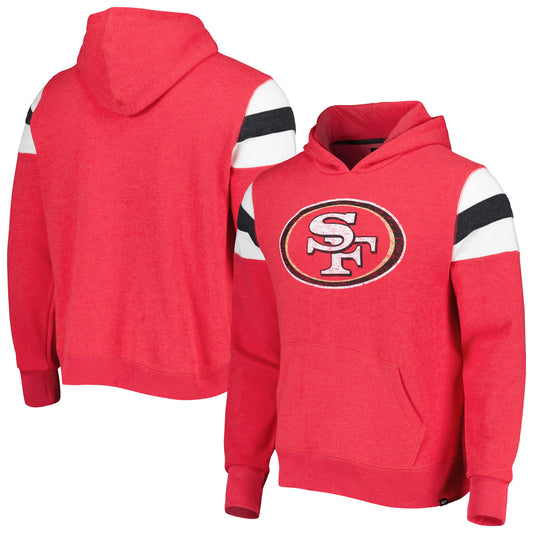 Men's '47 Heathered Scarlet San Francisco 49ers Premier Nico Pullover Hoodie