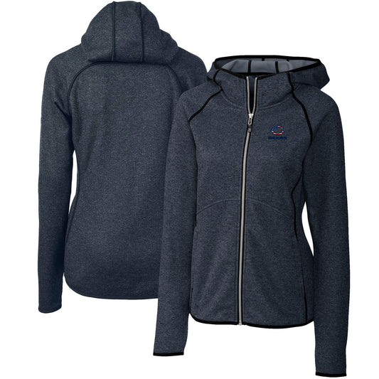 Women's Cutter & Buck Heathered Navy Chicago Bears Mainsail Full-Zip Jacket