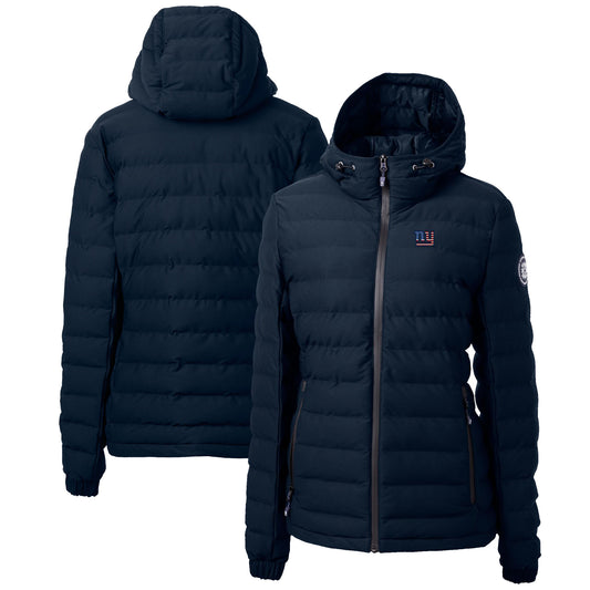 Women's Cutter & Buck Navy New York Giants Americana Mission Ridge Repreve Puffer Full-Zip Jacket