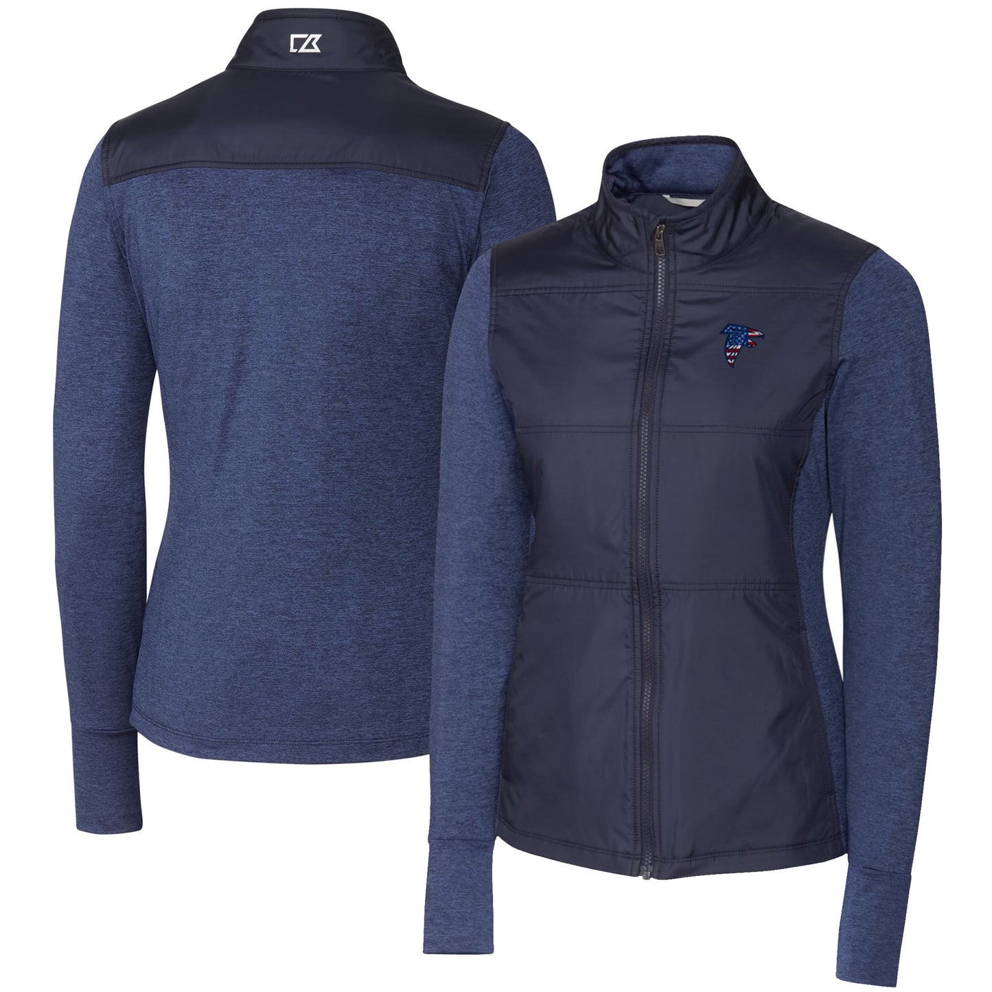 Women's Cutter & Buck Navy Atlanta Falcons Stealth Full-Zip Jacket