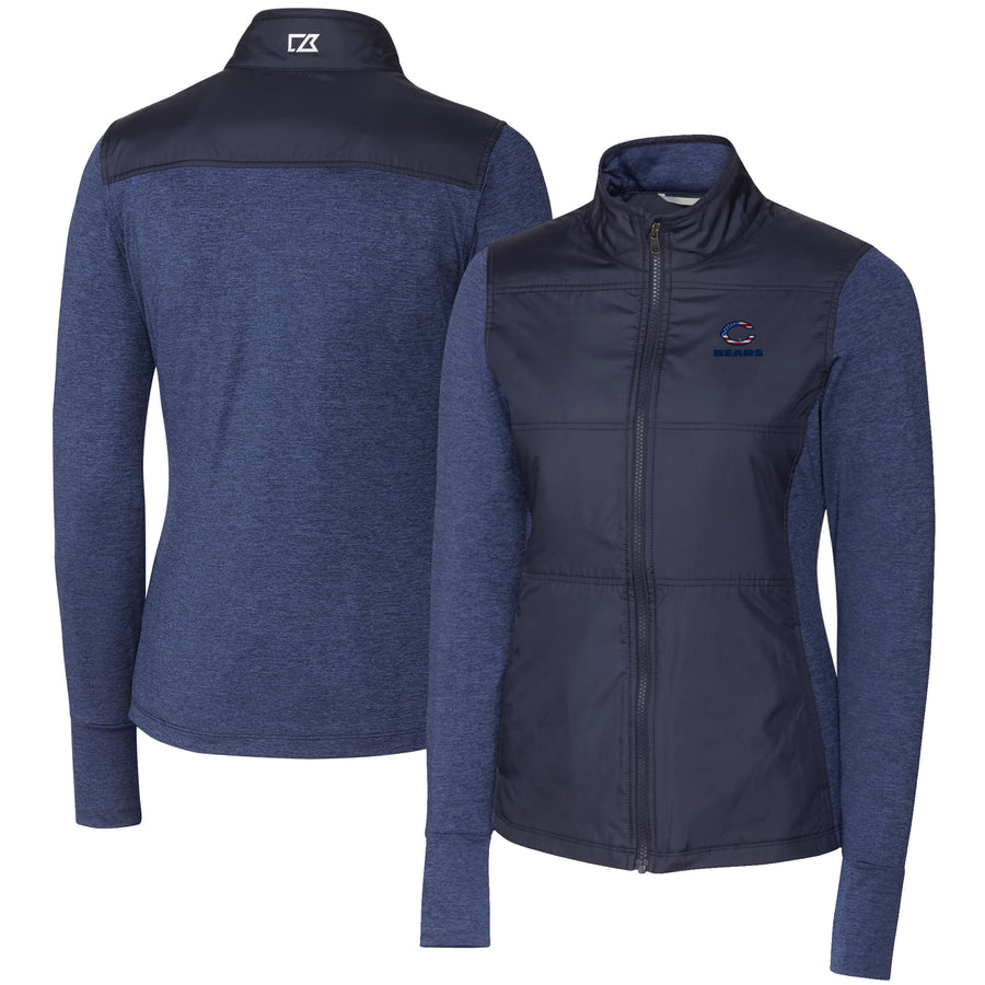 Women's Cutter & Buck Navy Chicago Bears Stealth Full-Zip Jacket