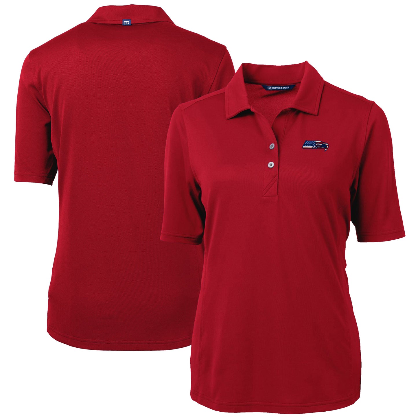 Women's Cutter & Buck Cardinal Seattle Seahawks Virtue Eco Pique Recycled Polo