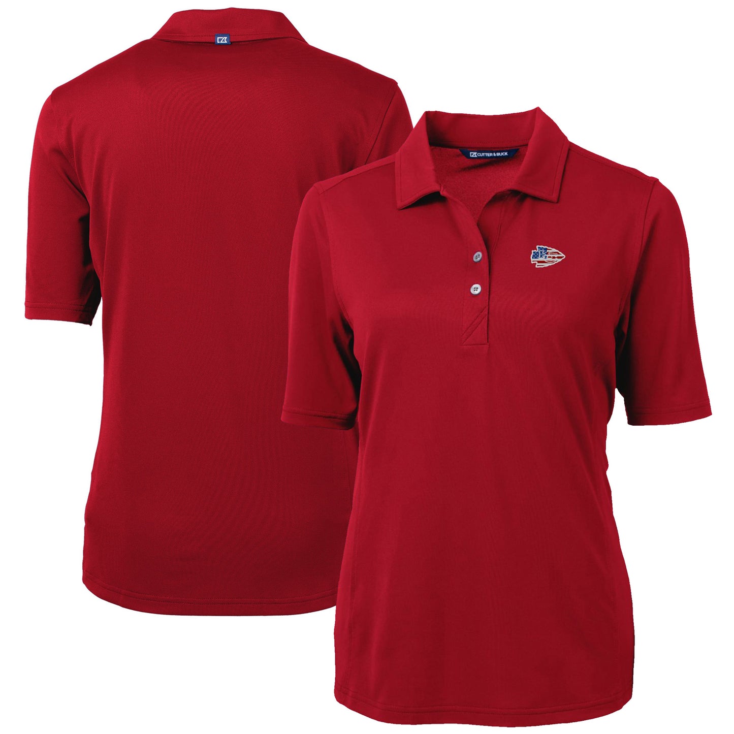 Women's Cutter & Buck Cardinal Kansas City Chiefs Virtue Eco Pique Recycled Polo