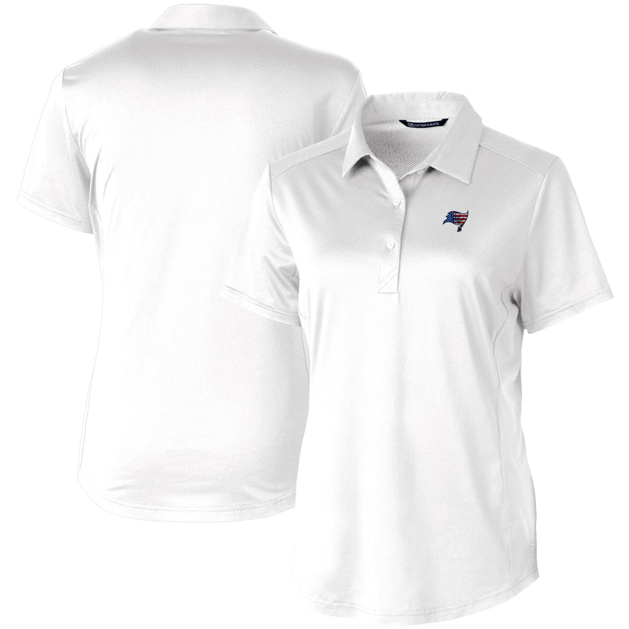 Women's Cutter & Buck White Tampa Bay Buccaneers Americana Prospect Textured Stretch Polo